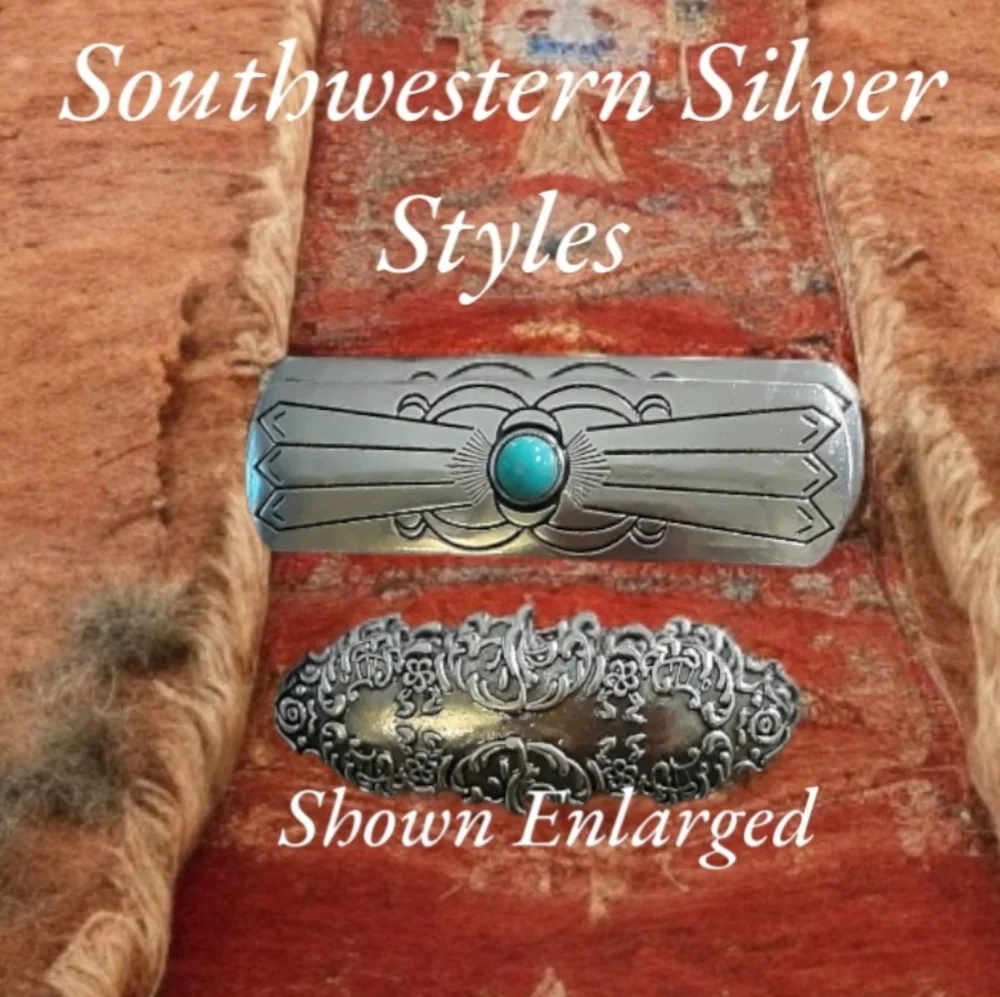 Southwestern Sterling Silver Plated Howlite Turquoise (2)-Ponytail Hair Holders